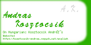 andras kosztocsik business card